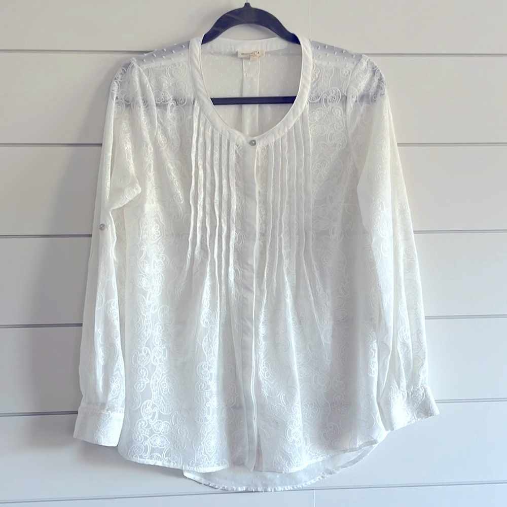 Meadow Rue Cream Embroidered Top